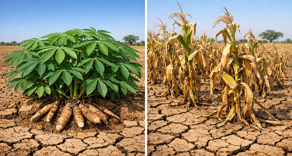 Can Indigenous Crops Like Cassava Outperform Hybrid Systems in a Changing African Climate?